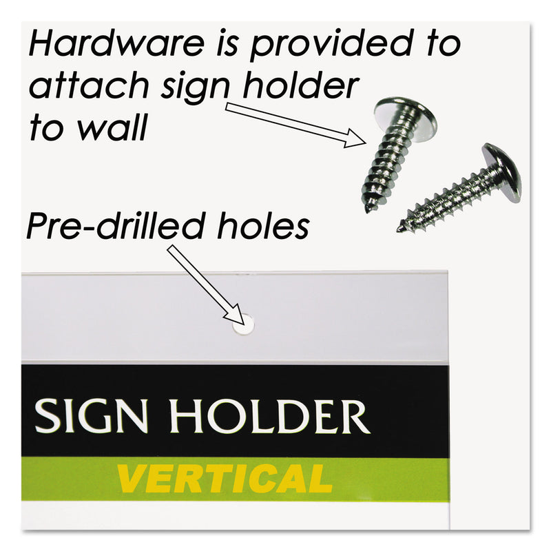 NuDell Clear Plastic Sign Holder, Wall Mount, 8.5 x 11