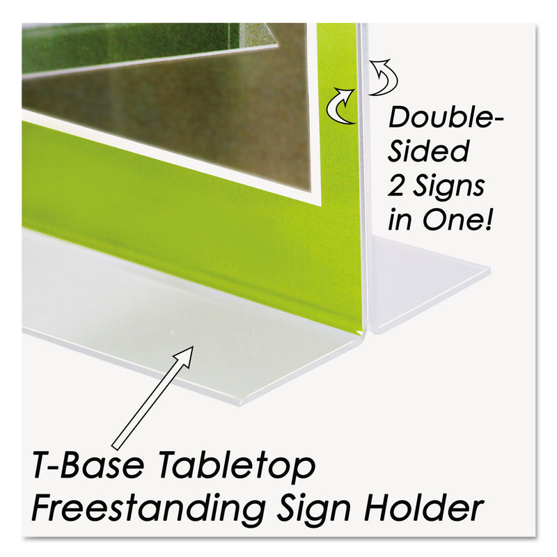NuDell Clear Plastic Sign Holder, Stand-Up, 8.5 x 11