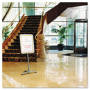 Quartet Improv Lobby Clip-Frame Pedestal Sign, 18 x 24 Frame, 54" High, Aluminum