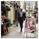 Quartet Improv A-Frame Sign with Total Erase Surface, Aluminum, 28.5 x 42, Silver