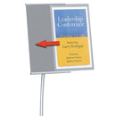 Quartet Designer Sign Stand, Silver Aluminum Frame, 11 x 17