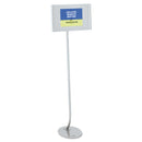 Quartet Designer Sign Stand, Silver Aluminum Frame, 11 x 17