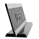 Headline Century Series Office Sign, OFFICE, 9 x 3, Black/Silver