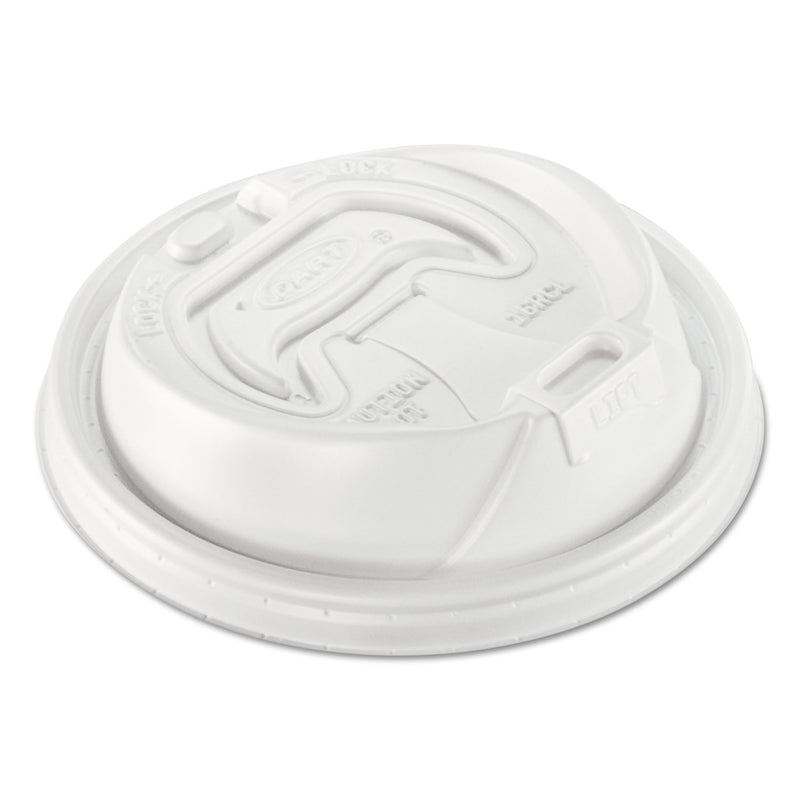 Dart Optima Reclosable Lid, Fits 12 oz to 24 oz Foam Cups, White, 100/Pack