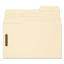 Smead SuperTab Reinforced Guide Height Fastener Folders, 2 Fasteners, Legal Size, 11-pt Manila Exterior, 50/Box