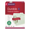 Smead 100% Recycled Pressboard Fastener Folders, Letter Size, 1" Expansion, Gray-Green, 25/Box
