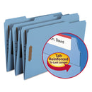 Smead Top Tab Colored Fastener Folders, 2 Fasteners, Legal Size, Blue Exterior, 50/Box