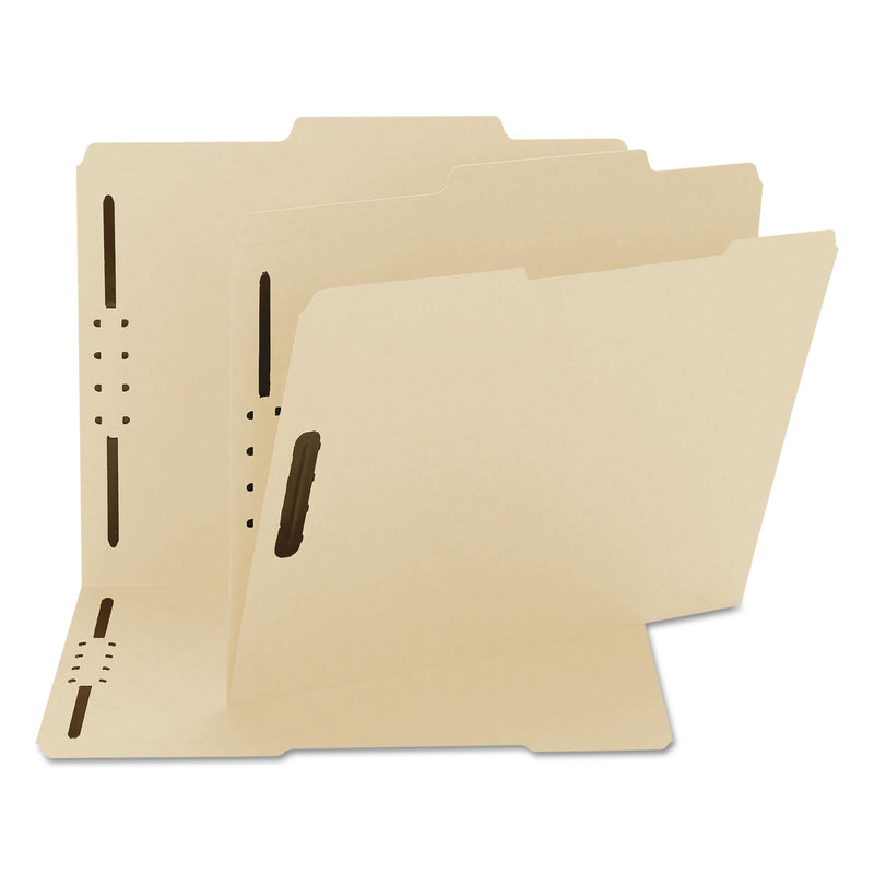 Smead Top Tab Fastener Folders, Guide-Height 2/5-Cut Tabs: Right of Center, 2 Fasteners, Letter Size, 11-pt Manila Exterior, 50/Box
