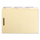 Smead SuperTab Reinforced Guide Height Fastener Folders, 2 Fasteners, Legal Size, 11-pt Manila Exterior, 50/Box