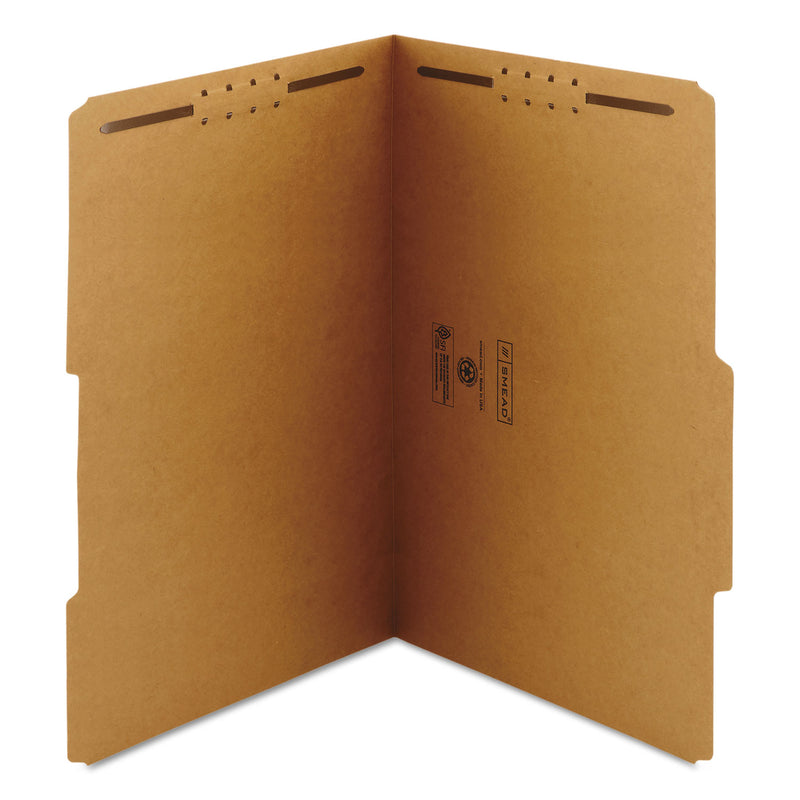 Smead Top Tab Fastener Folders, Guide-Height 2/5-Cut Tabs: Right of Center, 2 Fasteners, Legal Size, 11-pt Kraft Exterior, 50/Box