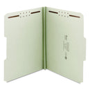 Smead 100% Recycled Pressboard Fastener Folders, Letter Size, 1" Expansion, Gray-Green, 25/Box
