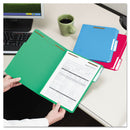 Smead Top Tab Colored Fastener Folders, 2 Fasteners, Legal Size, Green Exterior, 50/Box