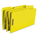 Smead Top Tab Colored Fastener Folders, 2 Fasteners, Legal Size, Yellow Exterior, 50/Box