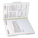 Smead 100% Recycled Pressboard Fastener Folders, Letter Size, 1" Expansion, Gray-Green, 25/Box