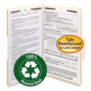 Smead Top Tab Fastener Folders, 1/3-Cut Tabs: Assorted, 2 Fasteners, Legal Size, 11-pt Manila Exterior, 50/Box