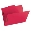 Smead Top Tab Colored Fastener Folders, 2 Fasteners, Letter Size, Red Exterior, 50/Box