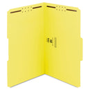 Smead Top Tab Colored Fastener Folders, 2 Fasteners, Legal Size, Yellow Exterior, 50/Box