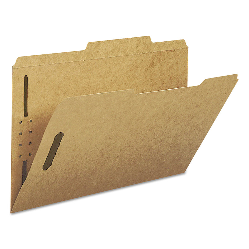 Smead Top Tab Fastener Folders, Guide-Height 2/5-Cut Tabs: Right of Center, 2 Fasteners, Legal Size, 17-pt Kraft Exterior, 50/Box