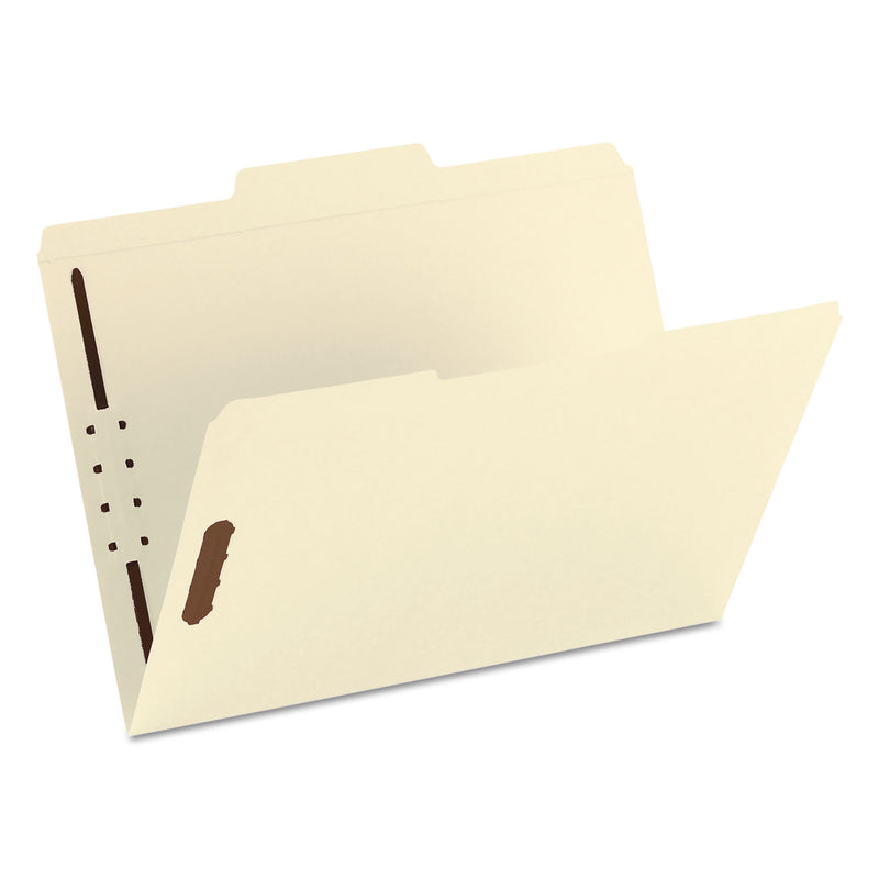 Smead Top Tab Fastener Folders, 1/3-Cut Tabs: Assorted, 1 Fastener, Letter Size, 11-pt Manila Exterior, 50/Box