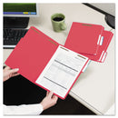 Smead Top Tab Colored Fastener Folders, 2 Fasteners, Letter Size, Red Exterior, 50/Box