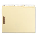 Smead SuperTab Reinforced Guide Height Fastener Folders, 2 Fasteners, Letter Size, 11-pt Manila Exterior, 50/Box
