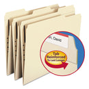 Smead Top Tab Fastener Folders, 1/3-Cut Tabs: Assorted, 1 Fastener, Letter Size, 11-pt Manila Exterior, 50/Box