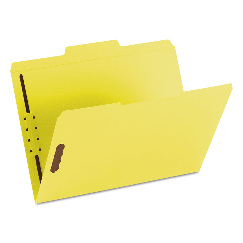 Smead Top Tab Colored Fastener Folders, 2 Fasteners, Letter Size, Yellow Exterior, 50/Box