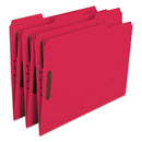 Smead Top Tab Colored Fastener Folders, 2 Fasteners, Letter Size, Red Exterior, 50/Box