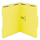 Smead Top Tab Colored Fastener Folders, 2 Fasteners, Letter Size, Yellow Exterior, 50/Box