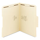 Smead SuperTab Reinforced Guide Height Fastener Folders, 2 Fasteners, Letter Size, 11-pt Manila Exterior, 50/Box