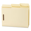 Smead SuperTab Reinforced Guide Height Fastener Folders, 2 Fasteners, Letter Size, 11-pt Manila Exterior, 50/Box