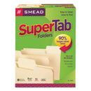 Smead SuperTab Top Tab File Folders, 1/3-Cut Tabs: Assorted, Letter Size, 0.75" Expansion, 11-pt Manila, 100/Box