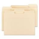 Smead WaterShed/CutLess File Folders, 1/3-Cut Tabs: Assorted, Letter Size, 0.75" Expansion, Manila, 100/Box