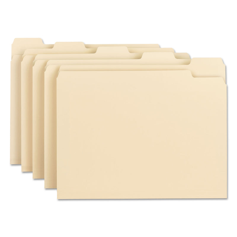 Smead Manila File Folders, 1/5-Cut Tabs: Assorted, Letter Size, 0.75" Expansion, Manila, 100/Box
