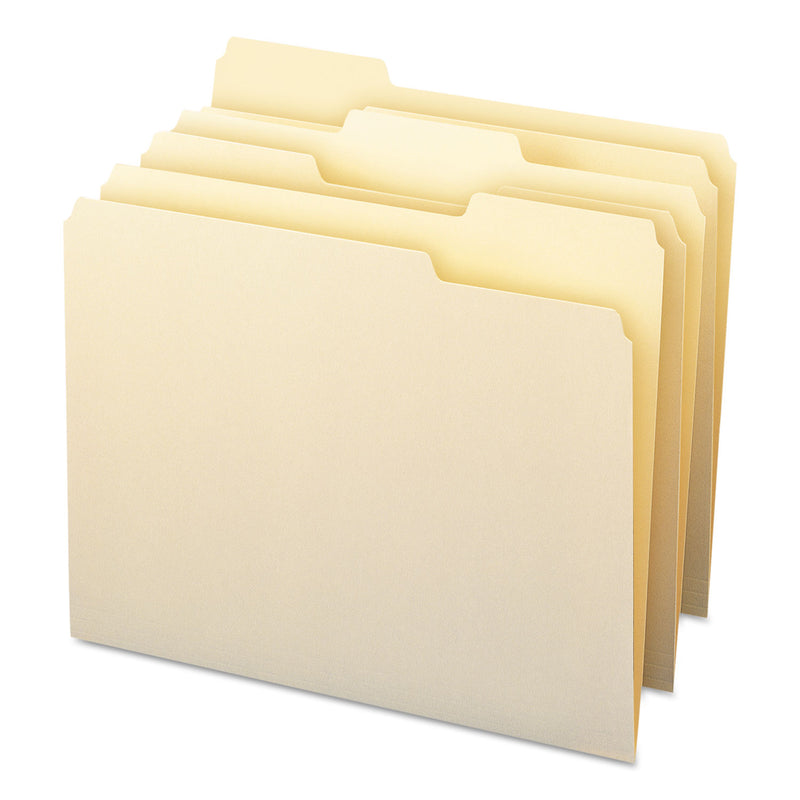 Smead Manila File Folders, 1/3-Cut Tabs: Assorted, Letter Size, 0.75" Expansion, Manila, 100/Box