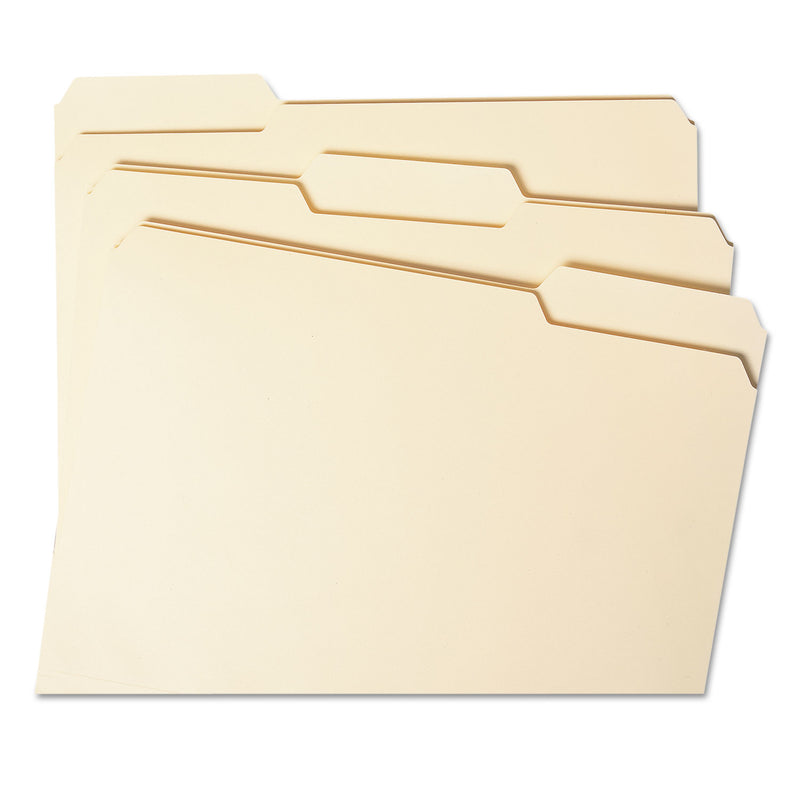 Smead Expandable Heavyweight File Folders, 1/3-Cut Tabs: Assorted, Letter Size, 1.5" Expansion, Manila, 50/Box
