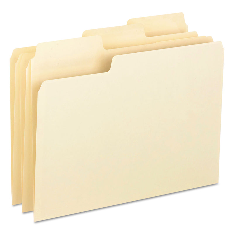 Smead Erasable SuperTab File Folders, 1/3-Cut Tabs: Assorted, Letter Size, 0.75" Expansion, Manila, 24/Pack