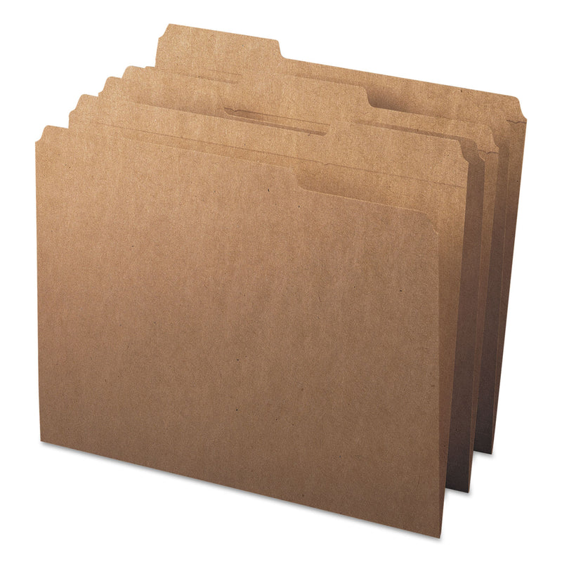 Smead Heavyweight Kraft File Folder, 1/3-Cut Tabs: Assorted, Letter Size, 0.75" Expansion, 11-pt Kraft, Brown, 100/Box