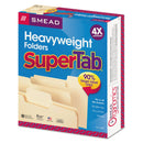 Smead SuperTab Top Tab File Folders, 1/3-Cut Tabs: Assorted, Letter Size, 0.75" Expansion, 14-pt Manila, 50/Box