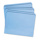 Smead Reinforced Top Tab Colored File Folders, Straight Tabs, Letter Size, 0.75" Expansion, Blue, 100/Box
