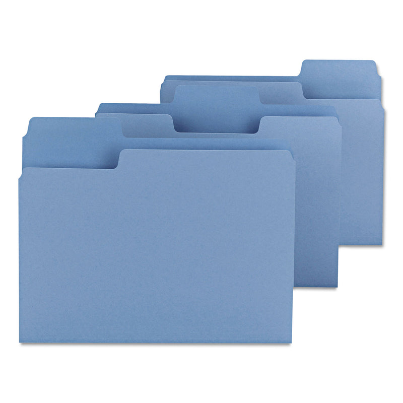 Smead SuperTab Colored File Folders, 1/3-Cut Tabs: Assorted, Letter Size, 0.75" Expansion, 11-pt Stock, Blue, 100/Box