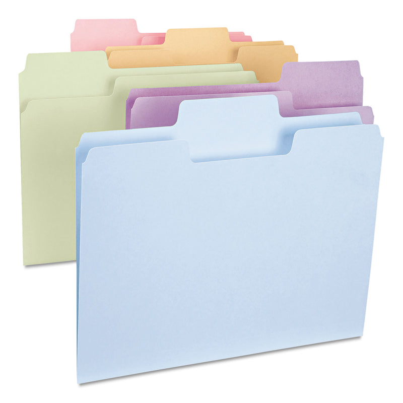 Smead SuperTab Colored File Folders, 1/3-Cut Tabs: Assorted, Letter Size, 0.75" Expansion, 11-pt Stock, Color Assortment 2, 100/Box