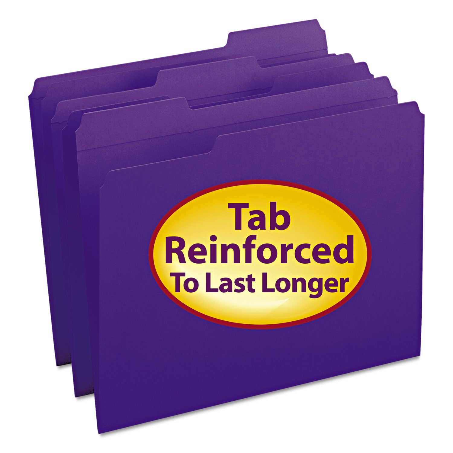 Reinforced Top Tab Colored File Folders, 1/3-Cut Tabs: Assorted, Letter ...