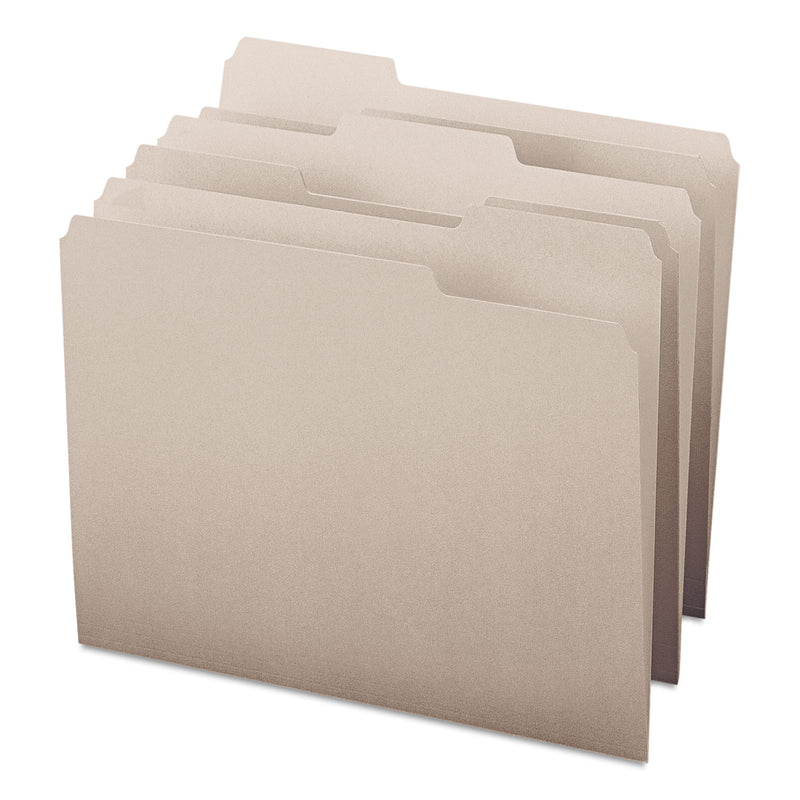Smead Colored File Folders, 1/3-Cut Tabs: Assorted, Letter Size, 0.75" Expansion, Gray, 100/Box