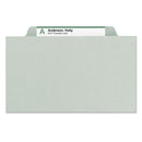 Smead Expanding Recycled Heavy Pressboard Folders, 1/3-Cut Tabs: Assorted, Letter Size, 1" Expansion, Gray-Green, 25/Box