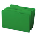 Smead Colored File Folders, 1/3-Cut Tabs: Assorted, Legal Size, 0.75" Expansion, Green, 100/Box