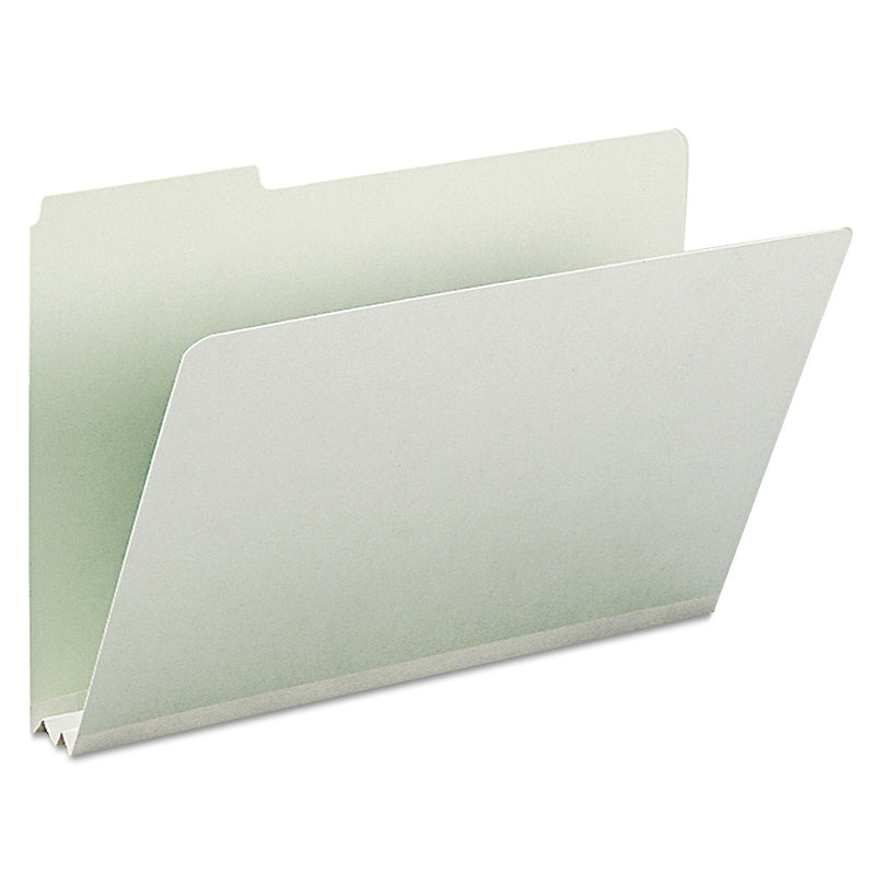 Smead Expanding Recycled Heavy Pressboard Folders, 1/3-Cut Tabs: Assorted, Legal Size, 2" Expansion, Gray-Green, 25/Box