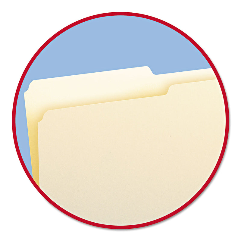 Smead Manila File Folders, 1/2-Cut Tabs: Assorted, Legal Size, 0.75" Expansion, Manila, 100/Box