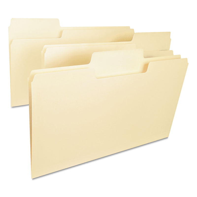 Smead SuperTab Top Tab File Folders, 1/3-Cut Tabs: Assorted, Legal Size, 0.75" Expansion, 11-pt Manila, 100/Box