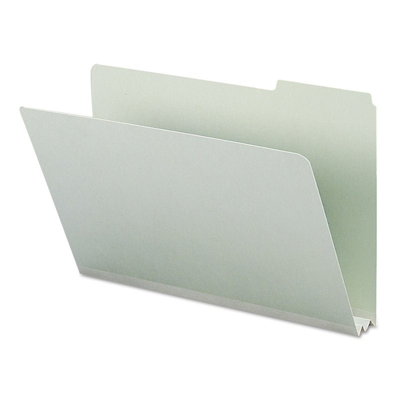 Smead Expanding Recycled Heavy Pressboard Folders, 1/3-Cut Tabs: Assorted, Legal Size, 2" Expansion, Gray-Green, 25/Box